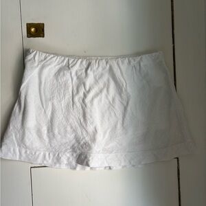 Free People White My Little Micro Mini Cotton-Linen Skort